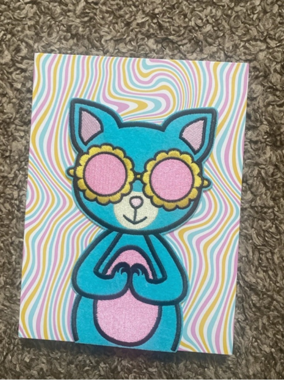 Teal and Pink Cat Journal - Cute Sunglasses Design